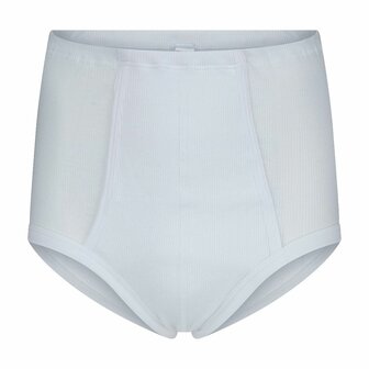 Beeren 2-Pack StarTex heren taille slips met gulp 2x2 rib Wit