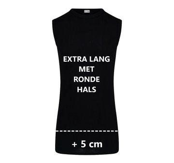 Extra lang heren mouwloos shirt M3000 Zwart 