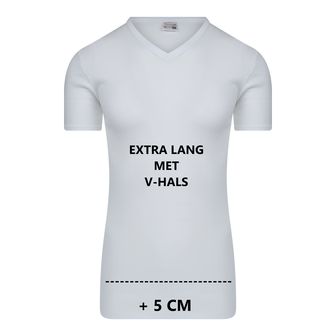 Extra lang heren T-shirt met V-hals M3000 Wit 