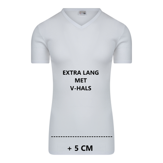 eeren Extra lang heren T-shirt met V-hals M3000 Wit (Katoen)