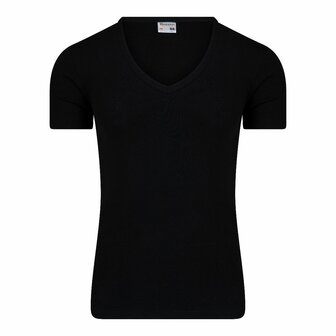 Heren T-shirt met Diepe V-hals M3000 Zwart