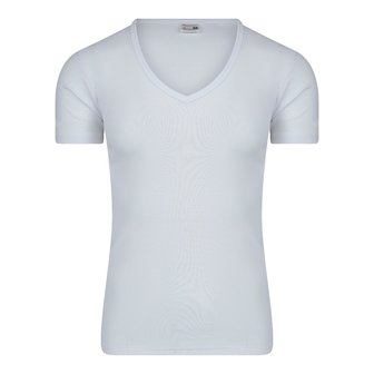 Heren T-shirt met Diepe V-hals M3000 Wit 