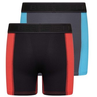 2-Pack Mix&amp;Match Jongens boxershorts Koraal/Turqouise (Microvezel)