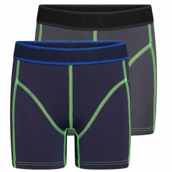 2-Pack Mix&amp;Match Jongens boxershorts uni D.Blauw/Grijs 