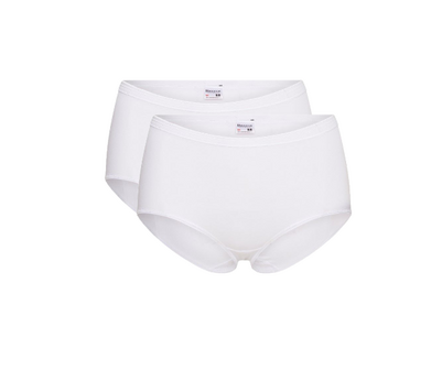 Beeren Comfort Feeling Dames Maxi Slip Marie Wit 2-Pack (Elastisch Katoen)