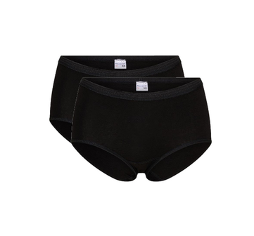 Beeren Comfort Feeling Dames Midi Slip Antoinette Zwart 2-Pack (Elastisch Katoen)