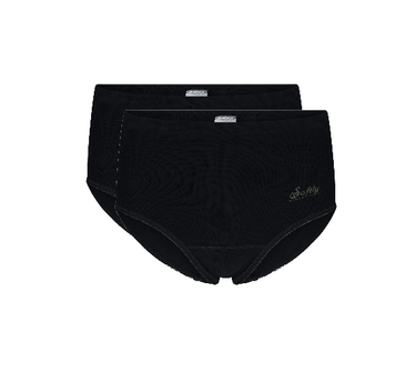 Beeren Briljant Dames Maxi Slip Julia Zwart 2-pack (elastische katoen) 