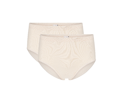 Beeren Briljant Dames Midi slip Jolanda Beige 2-Pack (Elastische katoen) 