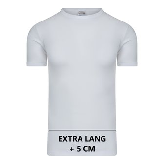 Extra lang heren T-shirt met ronde hals M3000 Wit