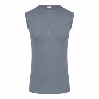 Heren mouwloos shirt met ronde hals M3000 Staalgrijs