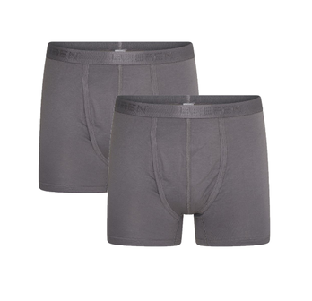 2-Pack Heren boxershorts met gulp (Comfort Feeling) Dylan Staalgrijs