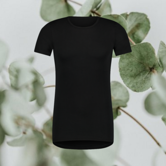 Heren T-shirt O-Neck zwart Green Comfort