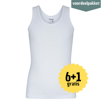Beeren HEREN SINGLET M3000 WIT (100% KATOEN)  Multipack  6 + 1 GRATIS !