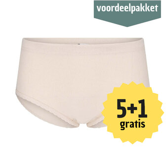  Dames  Belinda  Taille  Slip  Beige  M3000 5+1 multipack 01-441-001