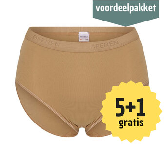   Beeren Young Dames Maxi Slip Patty Beige 5+1 Gratis multipack!  (Microvezel) 