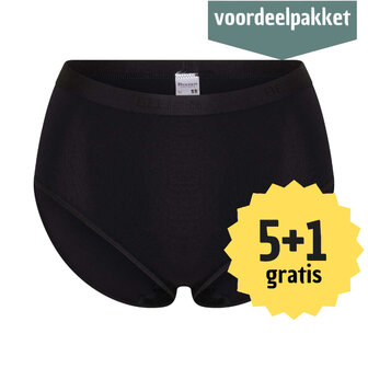 Beeren Young Dames Maxi Slip Patty Zwart 5+1 Gratis multipack!  (Microvezel) 