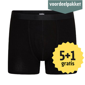  Beeren Dylan heren boxershorts  met gulp (Comfort Feeling)  Zwart (Elastisch Katoen) 5+1 multipack 