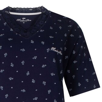  Medaillon dames shortama donker blauw.