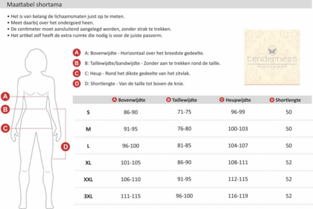 Tenderness dames shortama Lila.