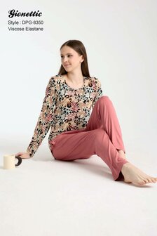 Gionettic Damespyjama &ndash; Yara Terracotta/Print