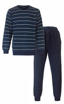Paul Hopkins tricot heren pyjama streep blauw