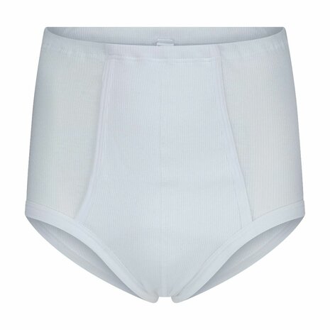 Beeren 2-Pack StarTex heren taille slips met gulp 2x2 rib Wit