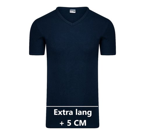 Extra lang heren T-shirt met V-hals M3000 Marine