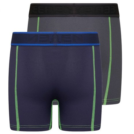 2-Pack Mix&Match Jongens boxershorts uni D.Blauw/Grijs 