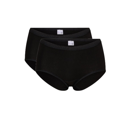 Beeren Comfort Feeling Dames Midi Slip Antoinette Zwart 2-Pack (Elastisch Katoen)
