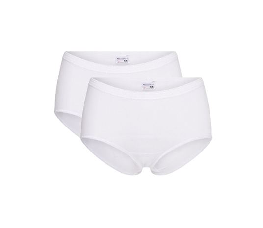 Beeren Comfort Feeling Dames Midi Slip Antoinette Wit 2-Pack (Elastisch Katoen)