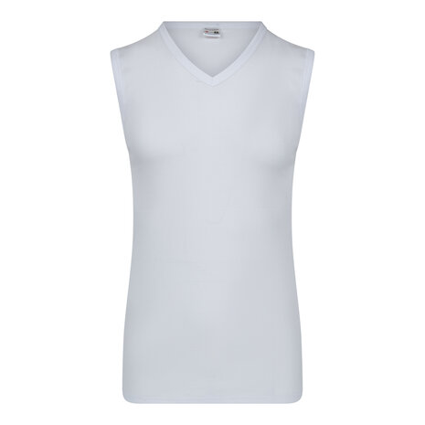 Heren mouwloos shirt met V-hals M3000 Wit 
