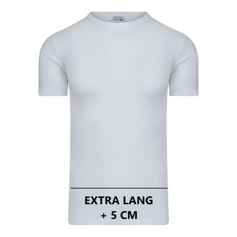 Extra lang heren T-shirt met ronde hals M3000 Wit