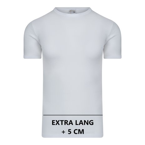 Extra lang T-shirt met hals M3000 Wit - Beeren Ondergoed