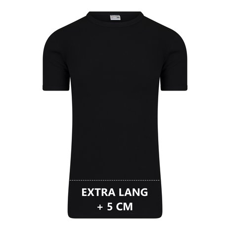 Extra lang heren T-shirt met ronde hals M3000 Zwart