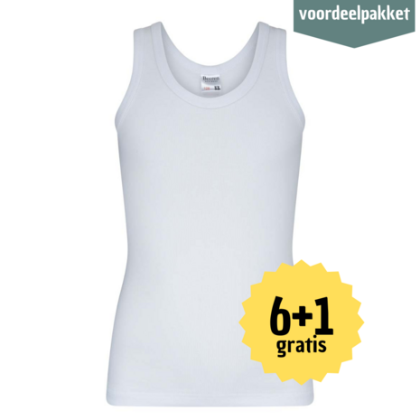 HEREN SINGLET M3000 WIT (100% KATOEN)  Multipack  6 + 1 GRATIS !