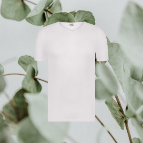 Beeren Green Comfort Heren T-shirt V hals Vince wit 