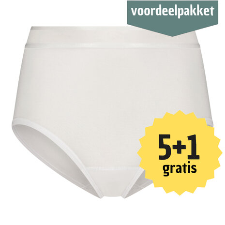 Beeren  Green Comfort Dames Maxi Slip Nora wit 5+1 multipack 