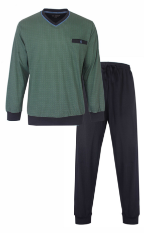 Paul Hopkins Heren Pyjama Geprint Dessin Groen.