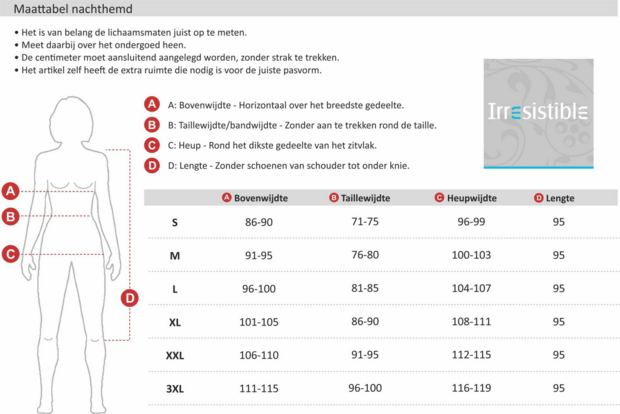 Irresistible Nachthemd – Rood/Marine