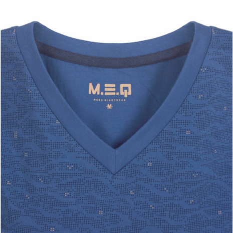 MEQ Herenpyjama – V-hals Delft Blauw
