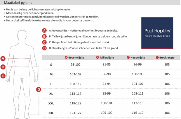 Paul Hopkins doorknoop Herenpyjama &ndash; marine