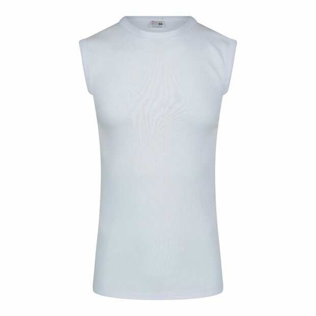 Beeren Heren mouwloos shirt met ronde hals M3000 Wit (Katoen)