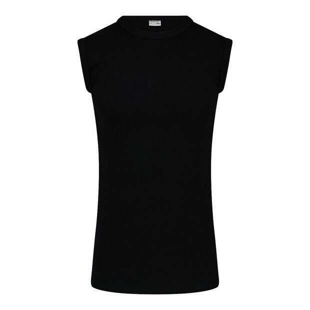 Heren mouwloos shirt met ronde hals M3000 Zwart 