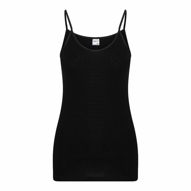 Dames spaghetti hemd M3000 Brigitte Zwart voor