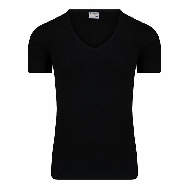 Heren T-shirt met Diepe V-hals M3000 Zwart