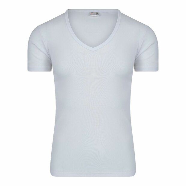 Heren T-shirt met Diepe V-hals M3000 Wit 