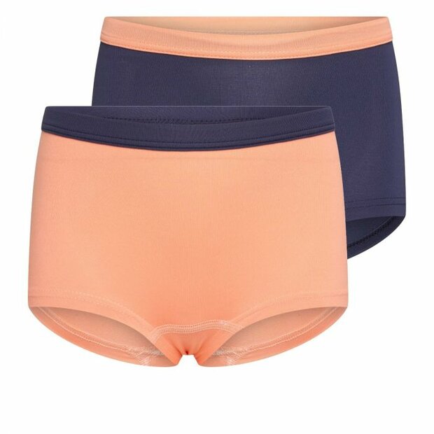 2-Pack Mix&amp;Match Meisjes boxers Zalm/D.Blauw
