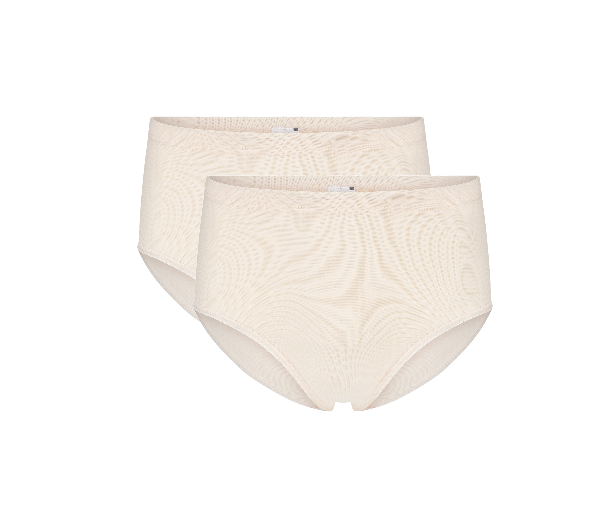 Beeren Briljant Dames Midi slip Jolanda Beige 2-Pack (Elastische katoen) 