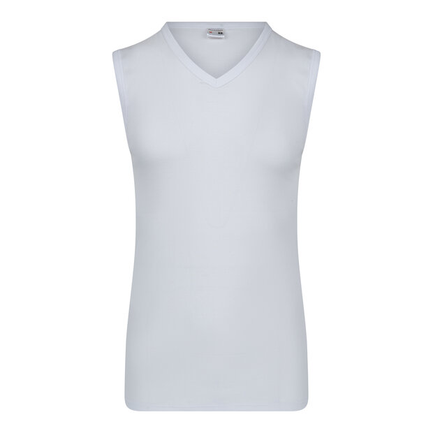 Heren mouwloos shirt met V-hals M3000 Wit 