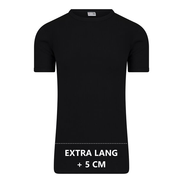 Beeren Extra lang heren T-shirt met ronde hals M3000 Zwart (Katoen) 11-537-007